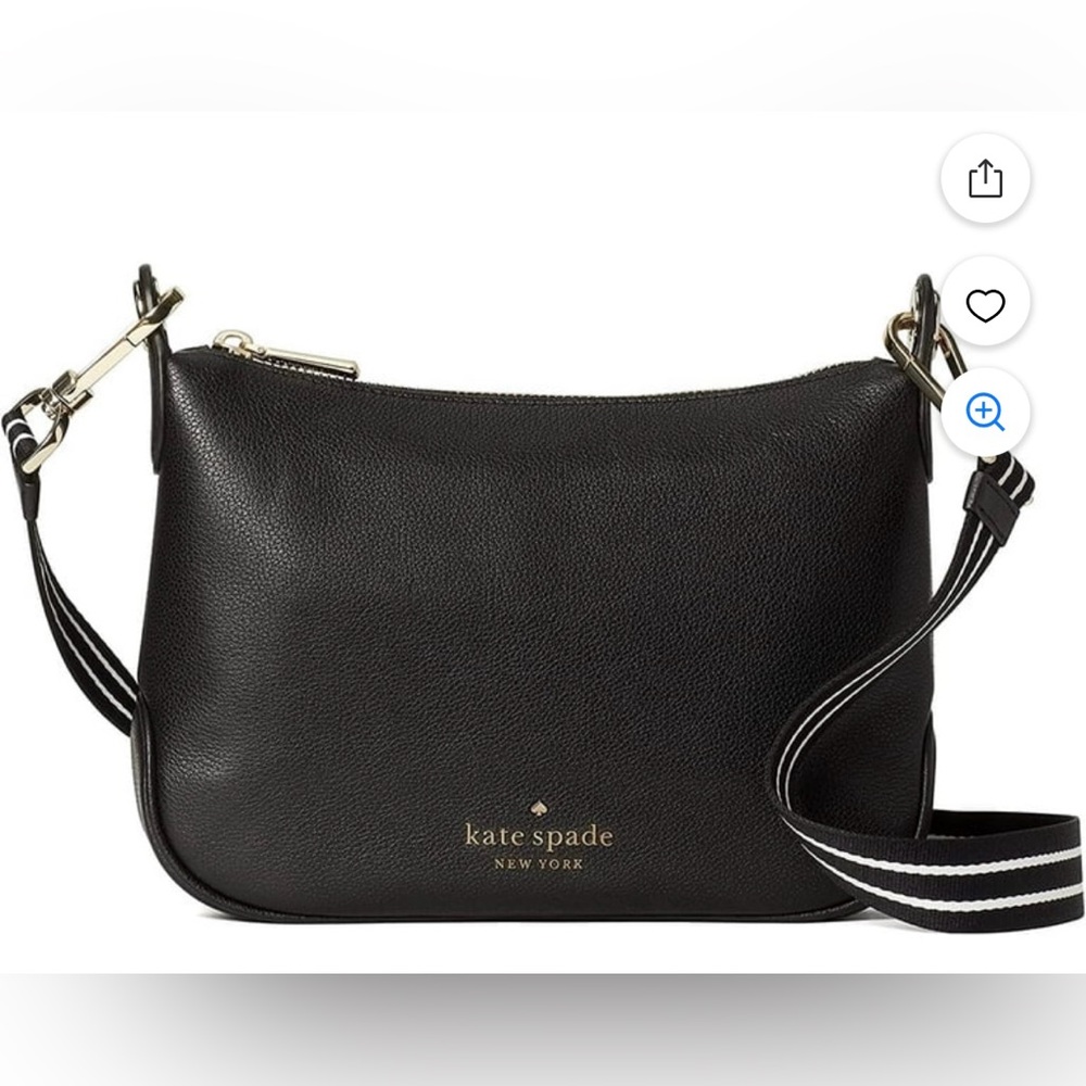 New Kate Spade Black Rosie Leather Small Crossbody Bag Purse Handbag